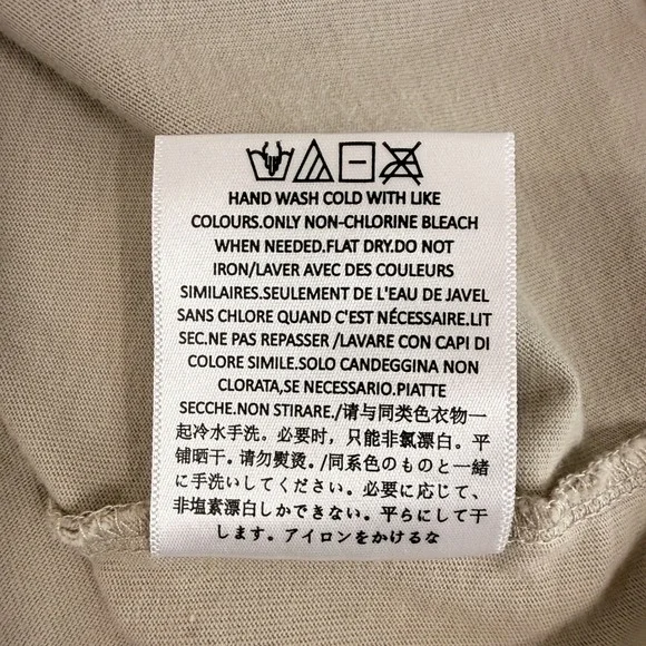 Fear of God Essentials T-Shirt Men Large Pre-Owned Tee Tan Oversized Streetwear - Picture 11 of 11